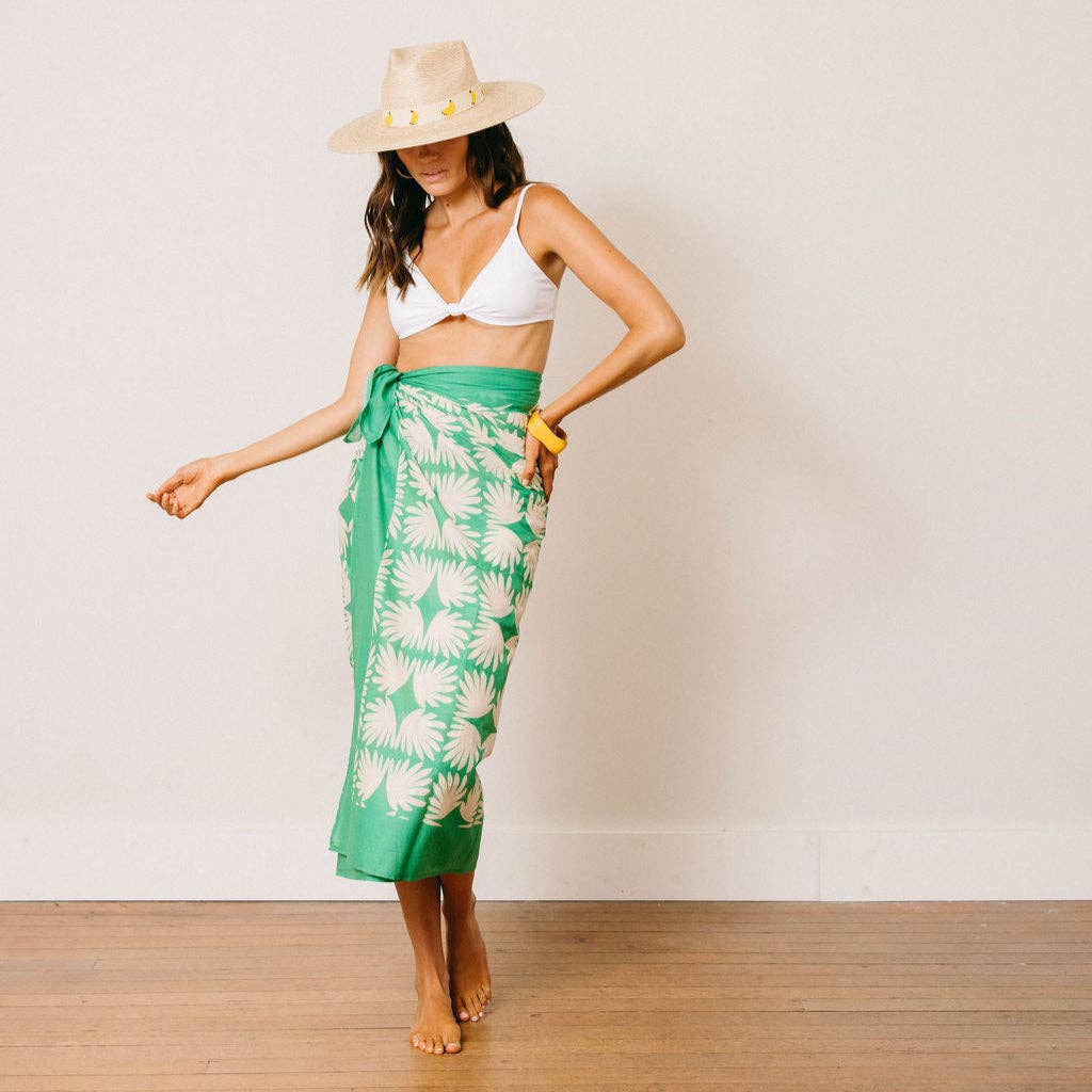 Viridian Tile Sarong: One Size
