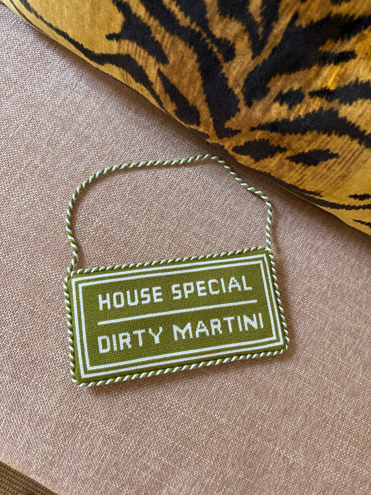 House Special Dirty Martini Needlepoint Sign