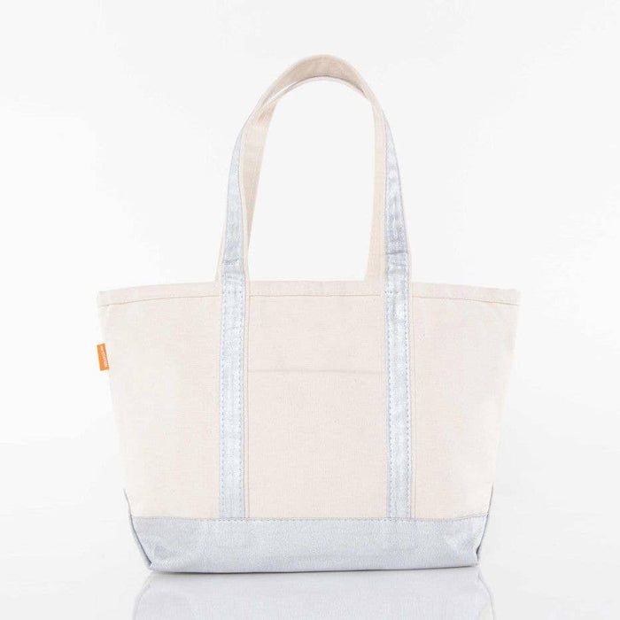 Medium Metallics Classic Tote: Silver