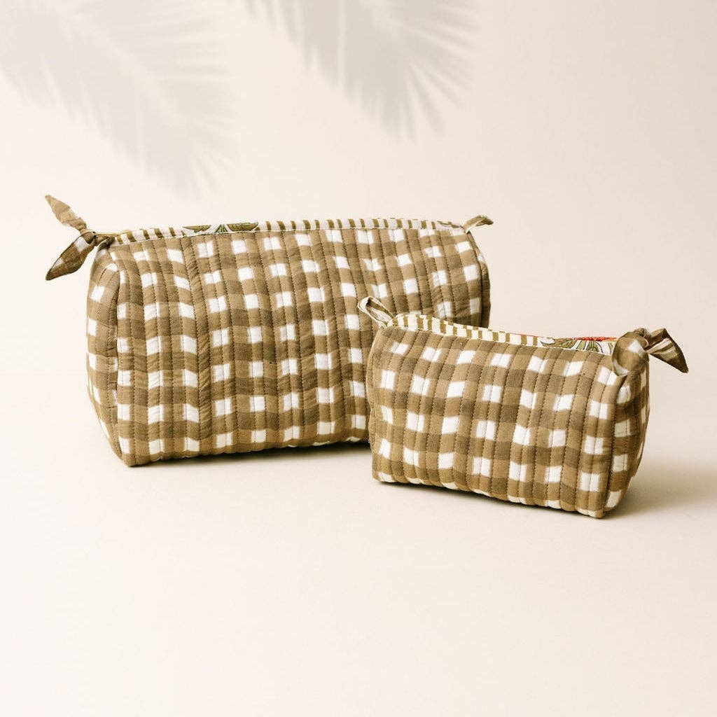 Large Painted Gingham Pouch