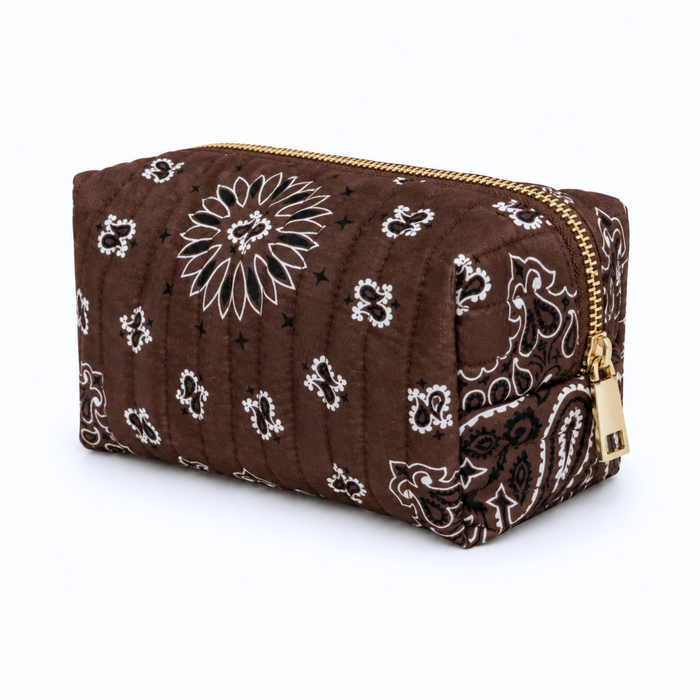 Coco Brown Bandana Travel Pouch
