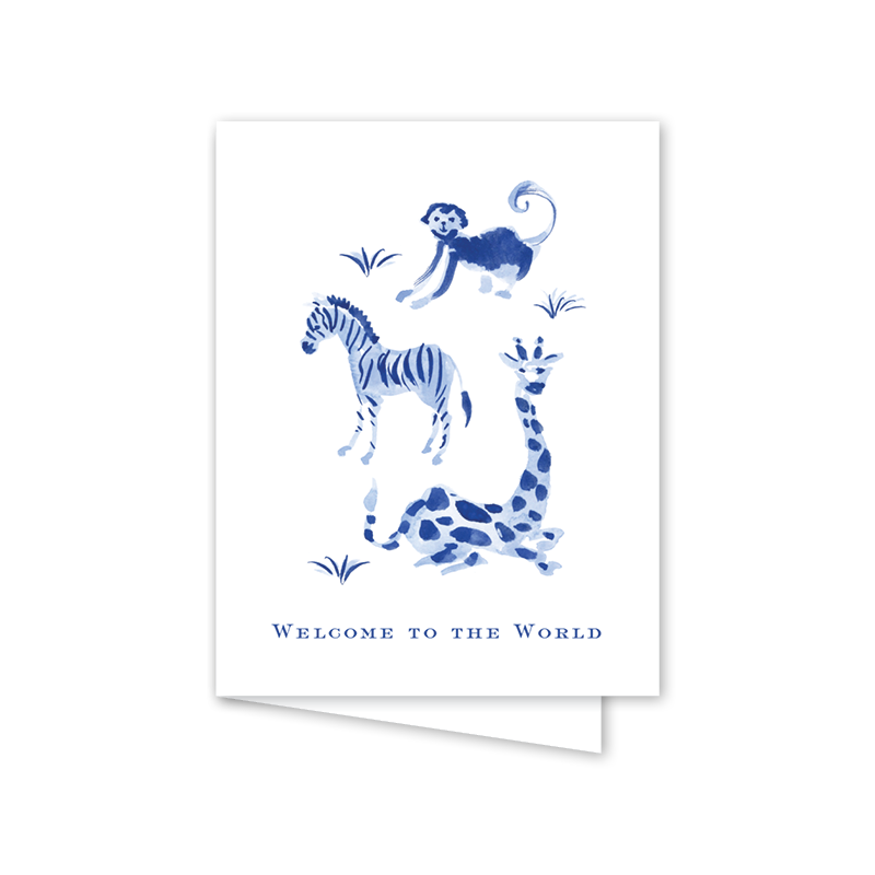 Blue Safari Welcome: Single Card