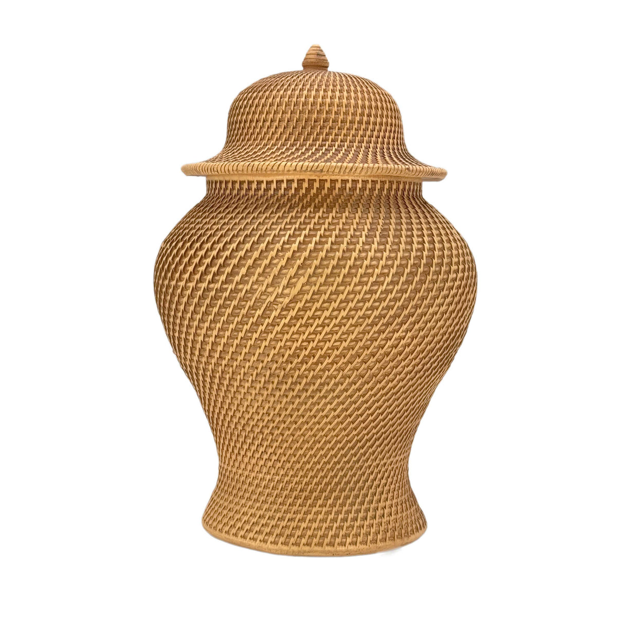 16" Ceramic Wicker Jar
