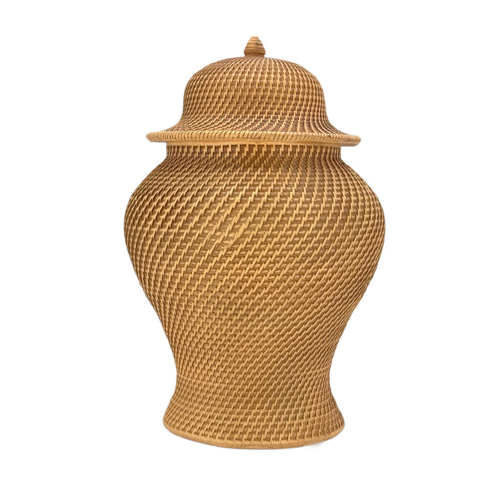 16" Ceramic Wicker Jar