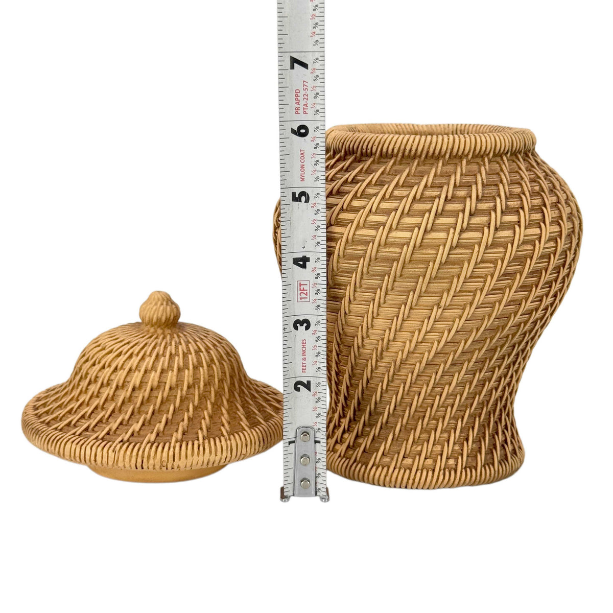 8" Ceramic Wicker Jar