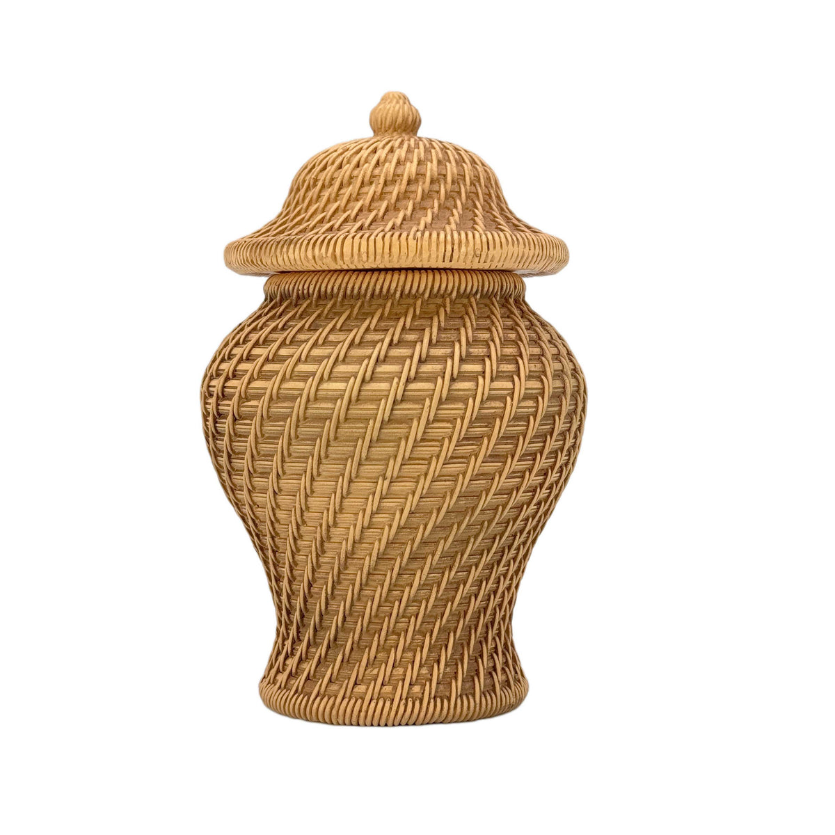 8" Ceramic Wicker Jar