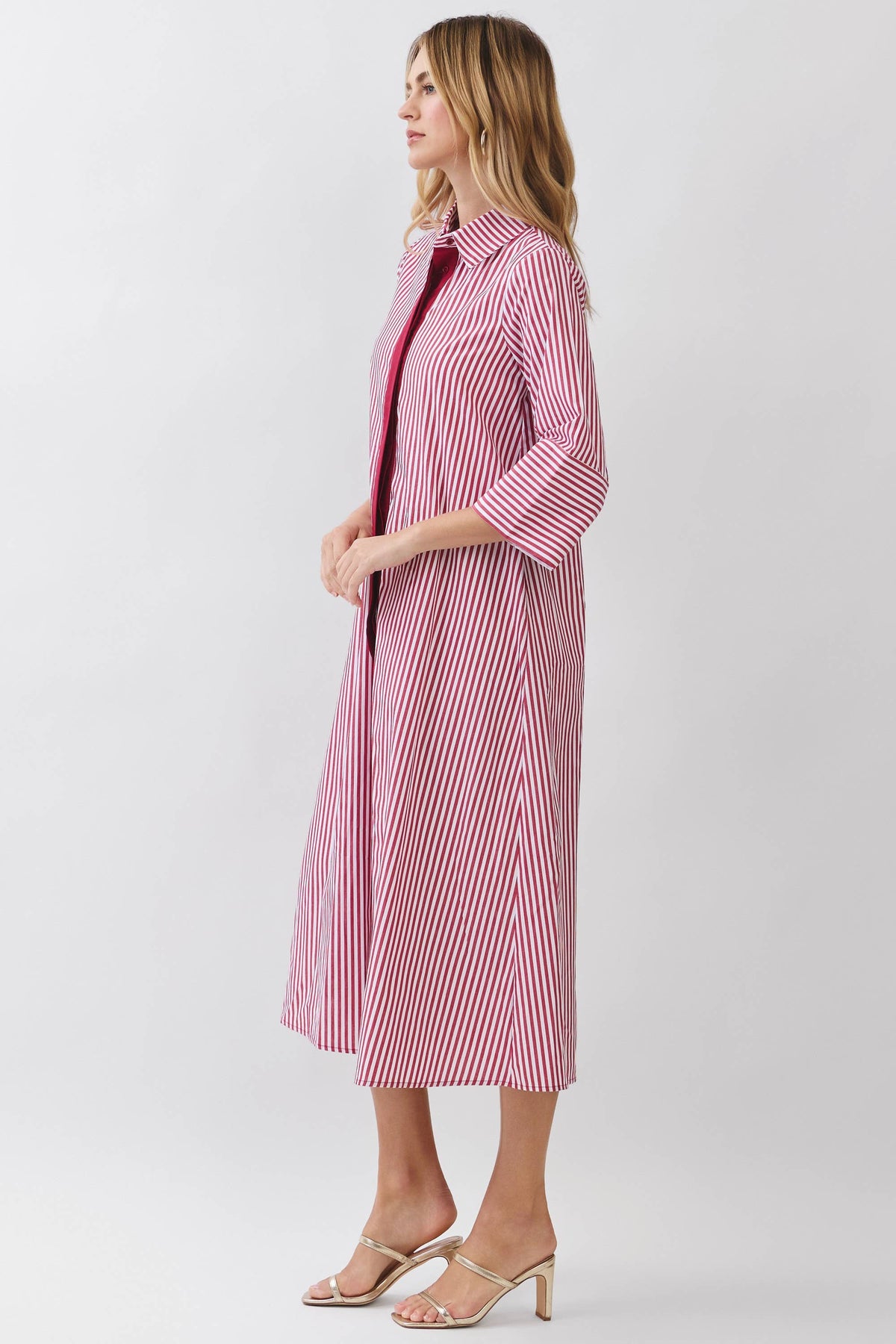 Stripe Collar Crimson Caftan