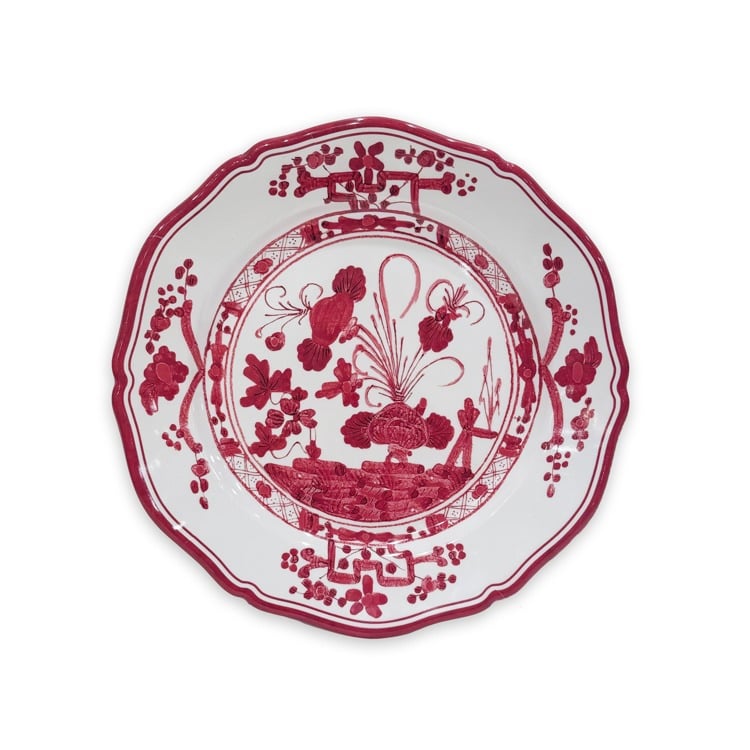 VIDA Faenza 9" Salad Plate Set of 4 (White and Red)