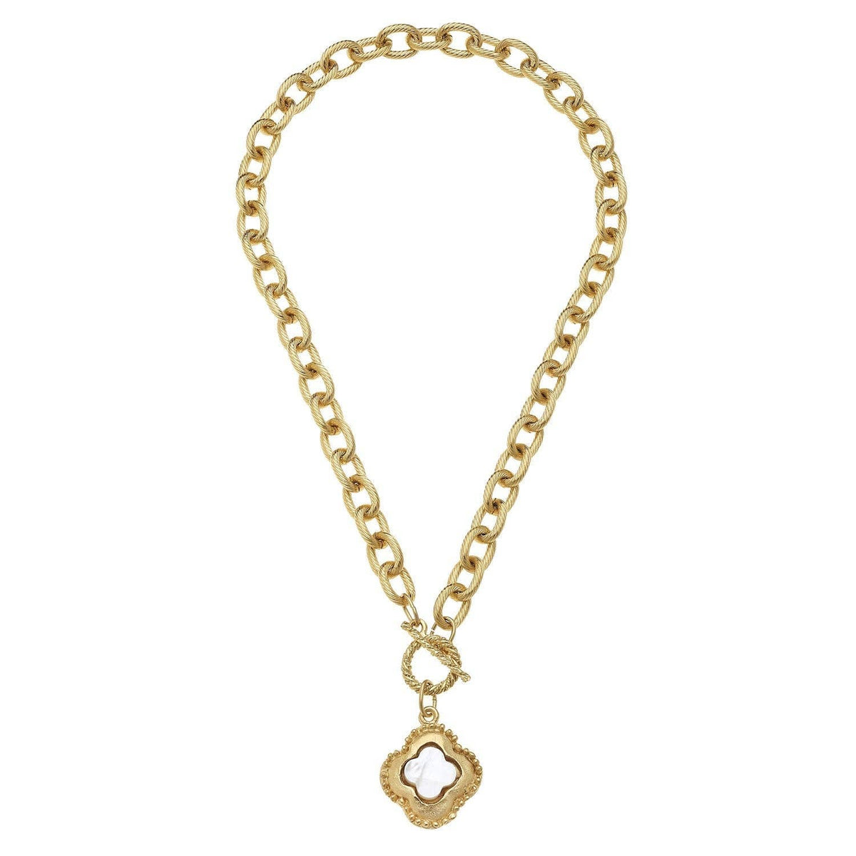 Camellia Clover Toggle Necklace