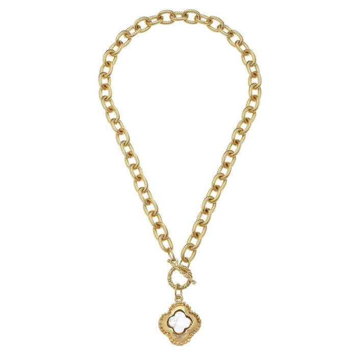Camellia Clover Toggle Necklace