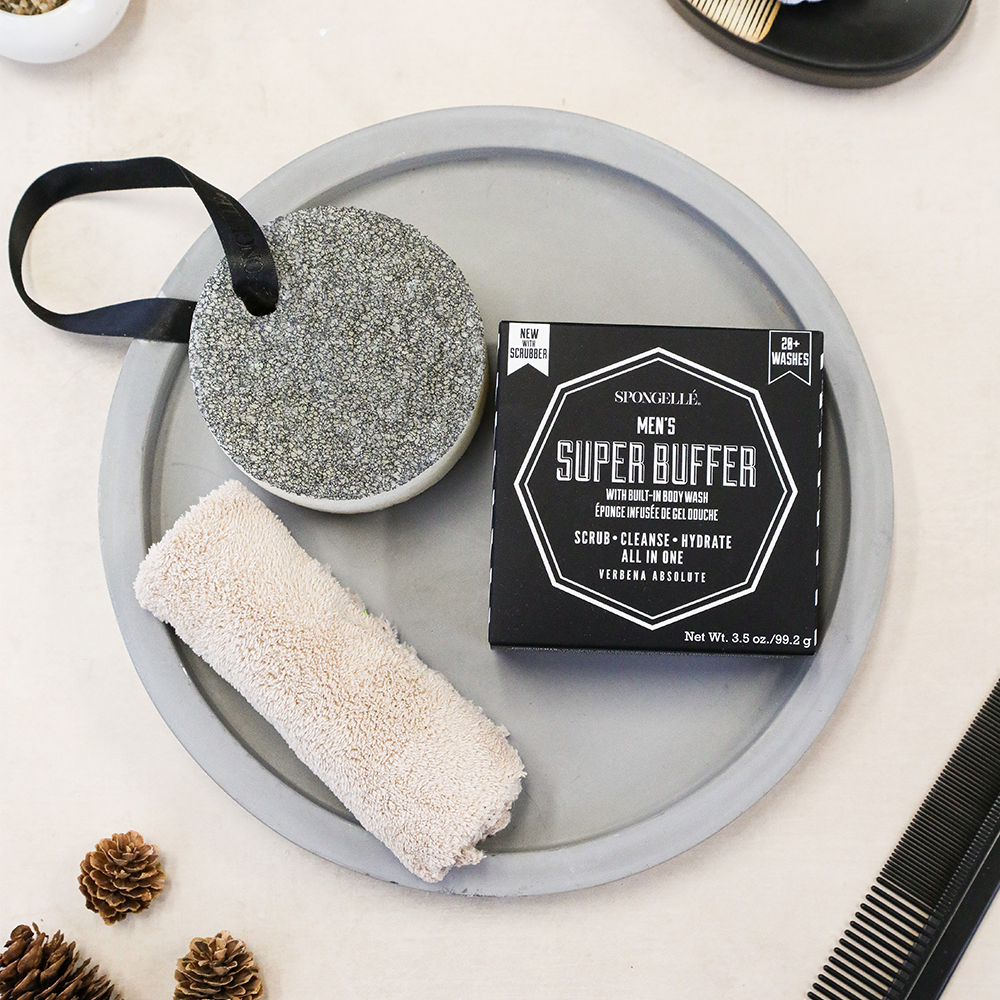Men's Super Buffer w/ Black Scrubber (Verbena Absolute): 3.5 oz
