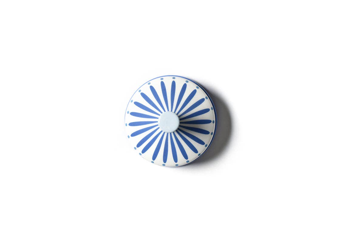 Iris Blue Burst Round Butter Dish