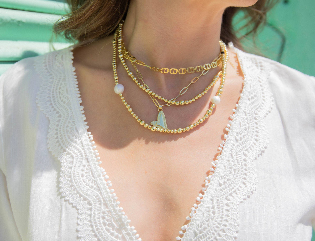 Hopeful Beaded Pearl Necklace