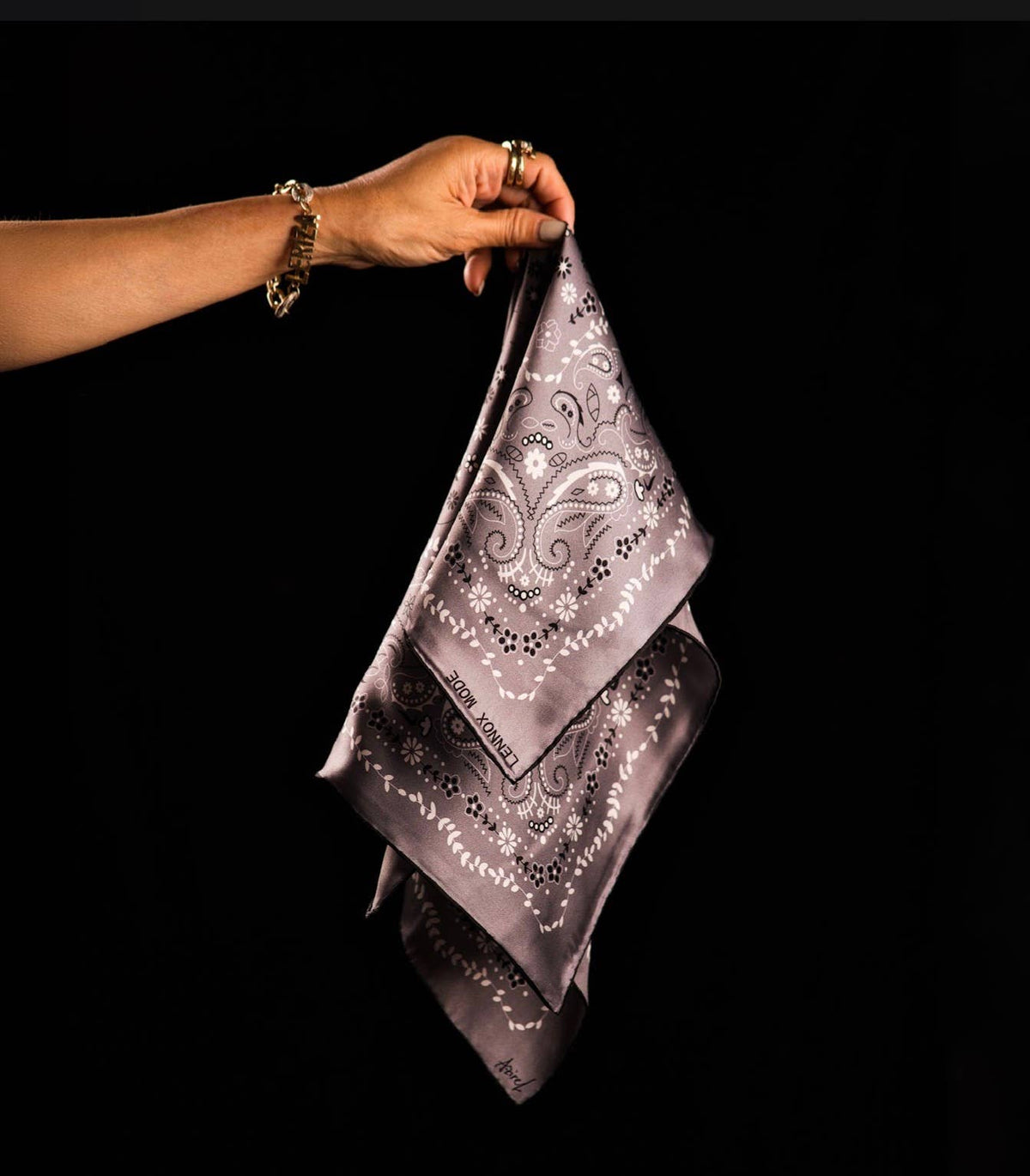 Mulberry Silk Paisley Bandana -Double-Sided Scarf