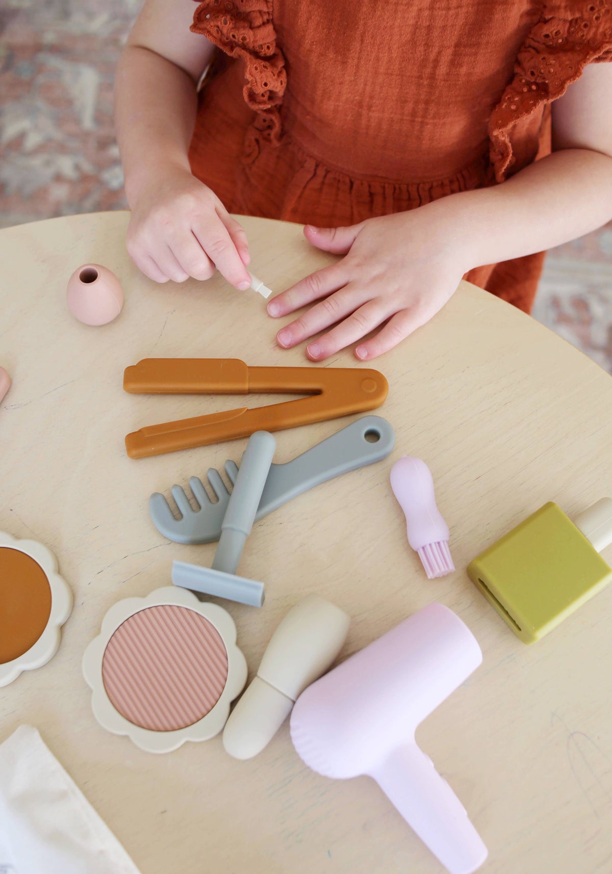 Silicone Hair and Makeup Play Set