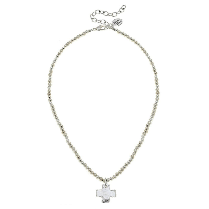 Silver Alys Cross Necklace: Silver