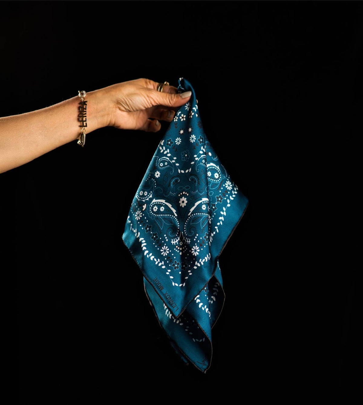 Mulberry Silk Paisley Bandana -Double-Sided Scarf