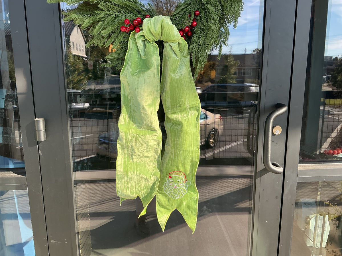 Velvet Santa Green Wreath Sash