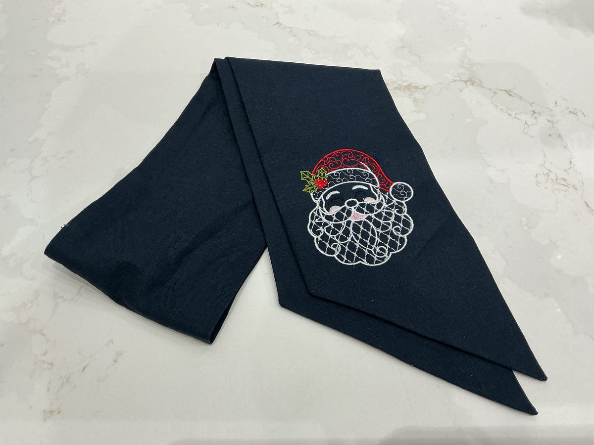 Navy Santa Wreath Sash
