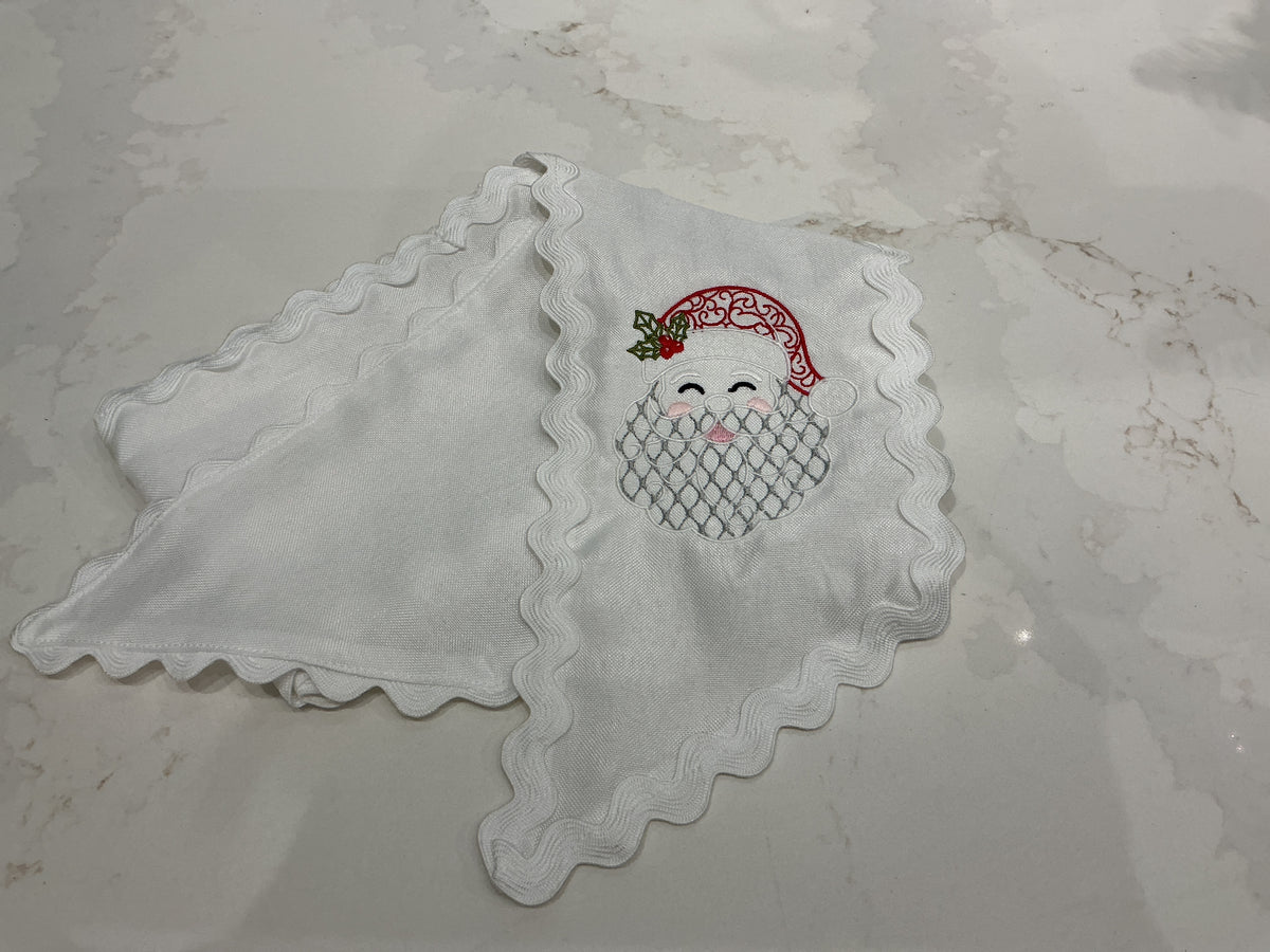White Santa Wreath Sash