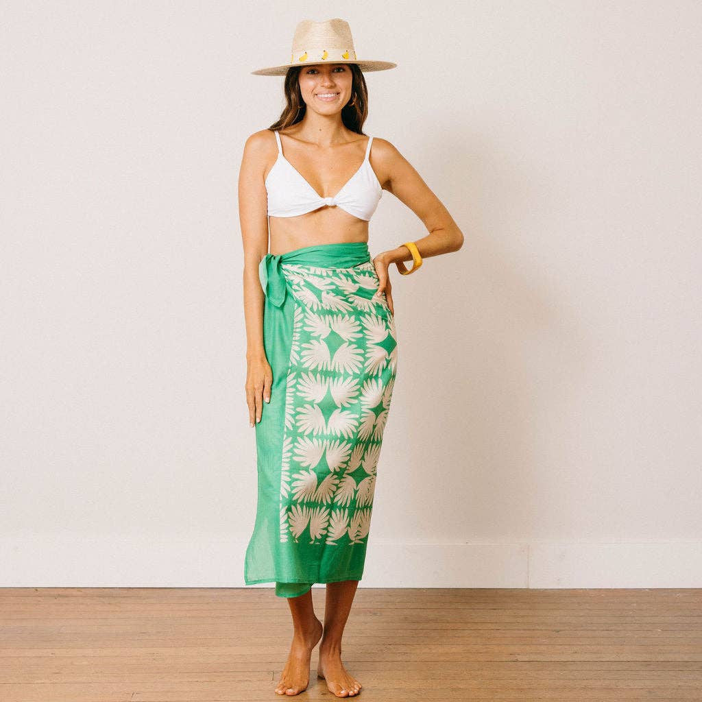 Viridian Tile Sarong: One Size