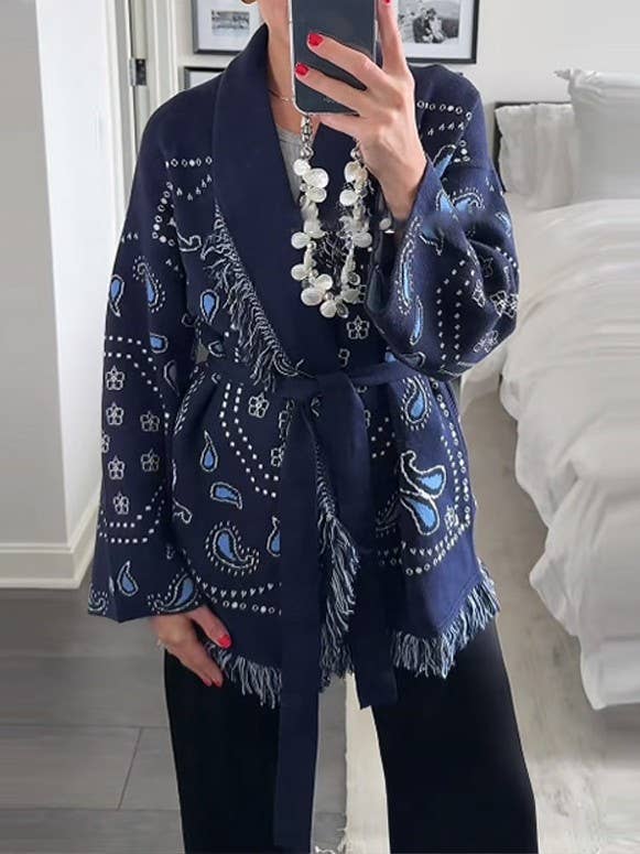 Oversized Paisley Floral Cardigan