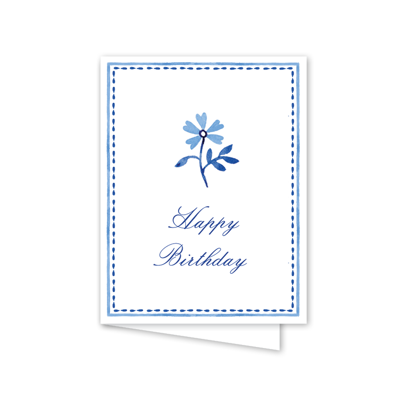 Cerulean Spring Blossom Birthday: Single Card