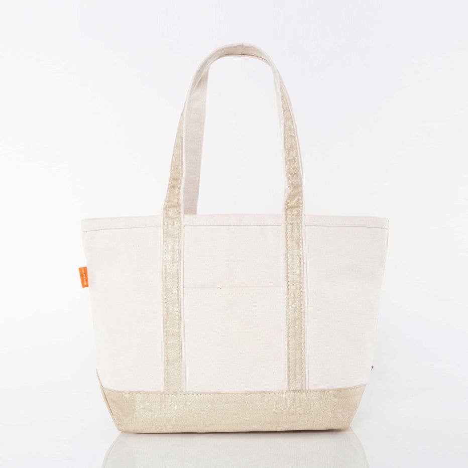 Medium Metallics Classic Tote: Silver