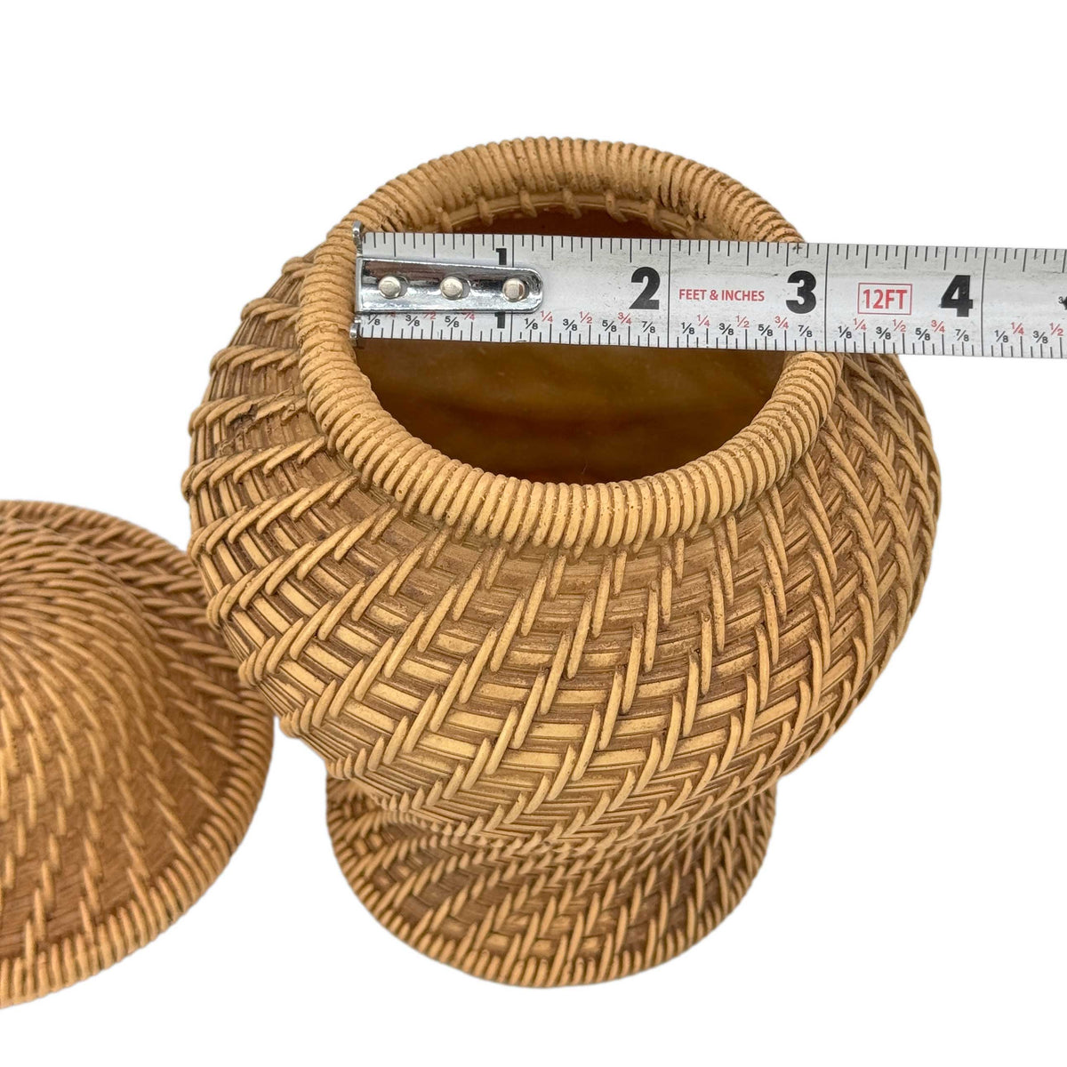 8" Ceramic Wicker Jar