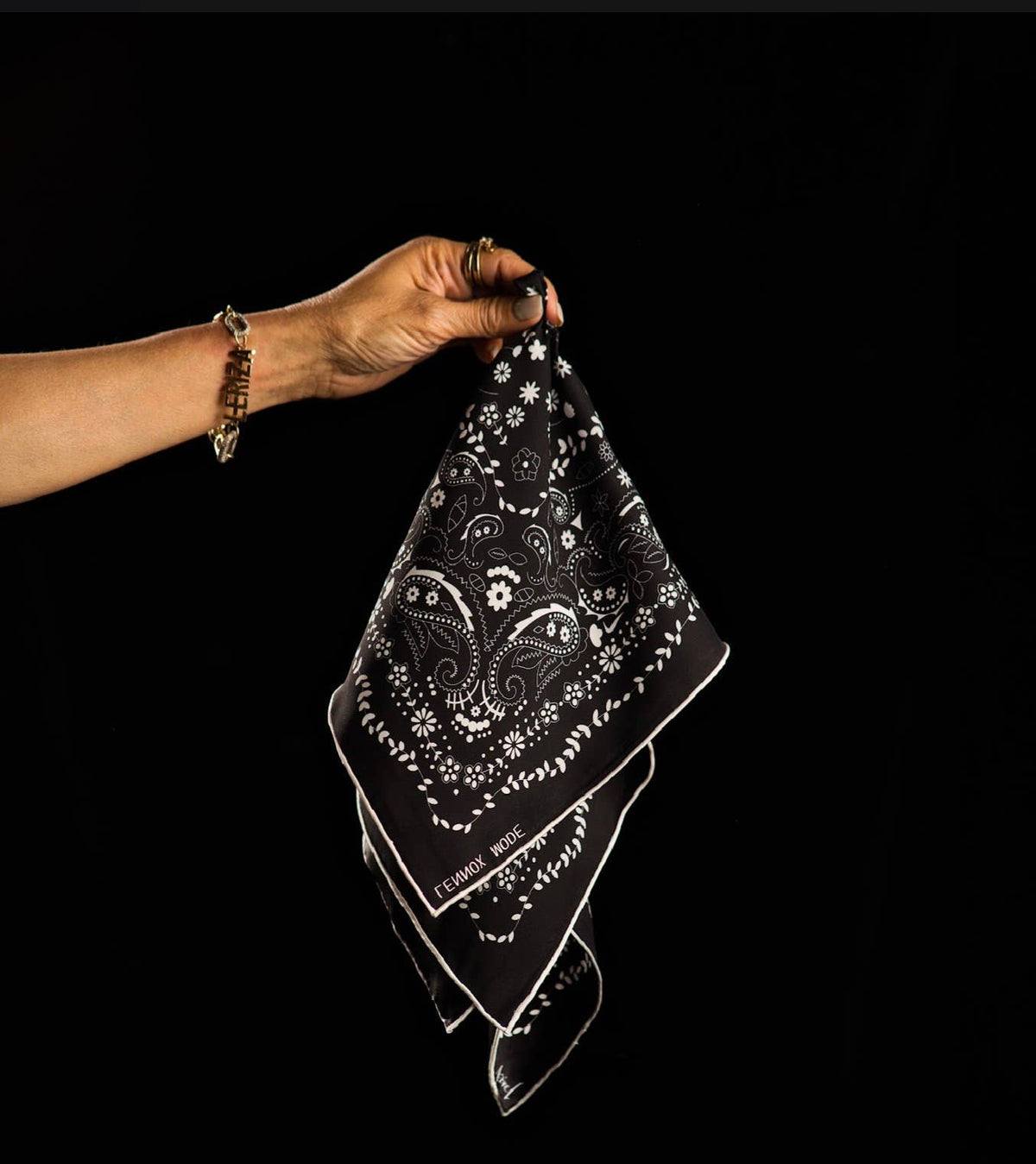 Mulberry Silk Paisley Bandana -Double-Sided Scarf