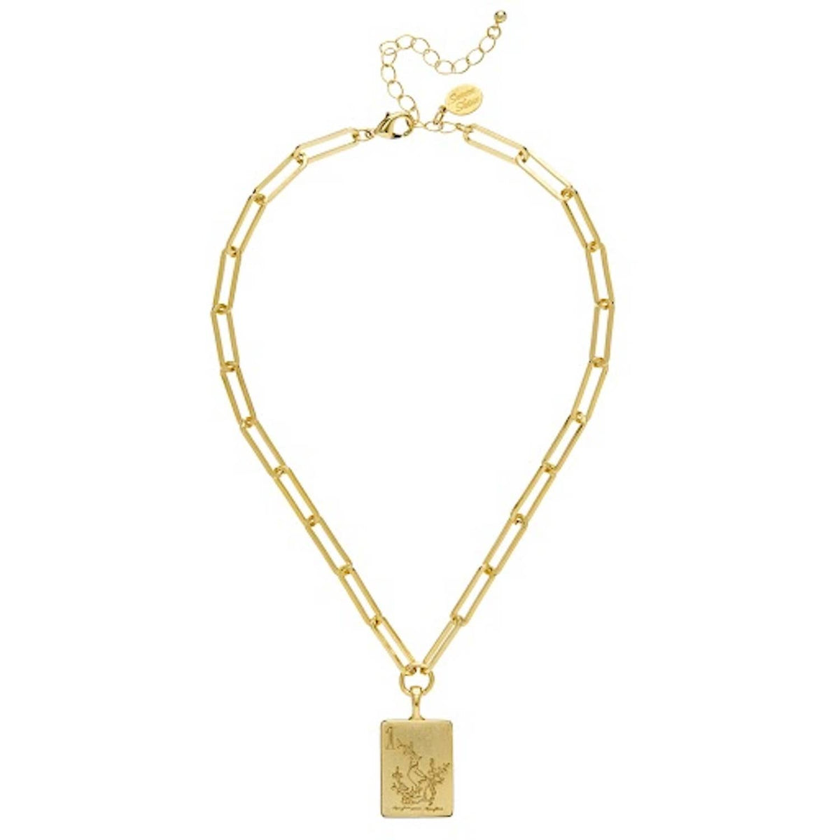 1 Bam Bird Mahjong Tile Paperclip Necklace