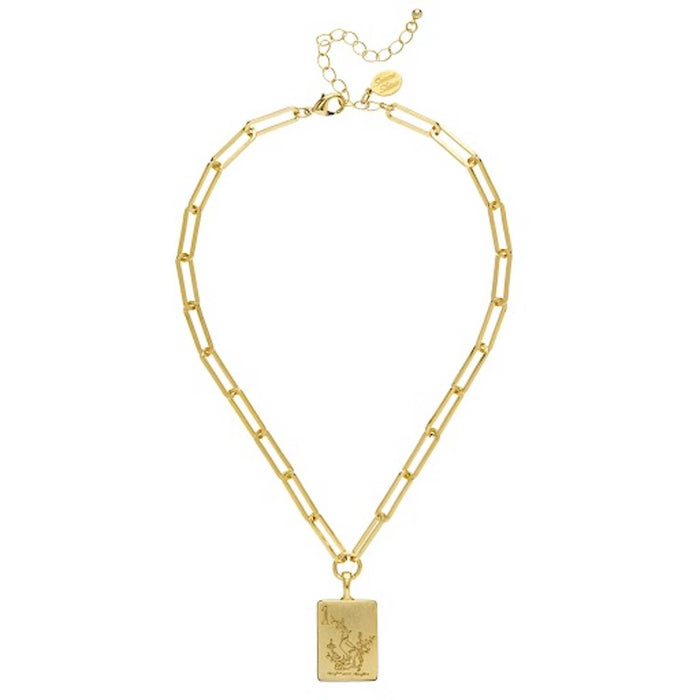 1 Bam Bird Mahjong Tile Paperclip Necklace