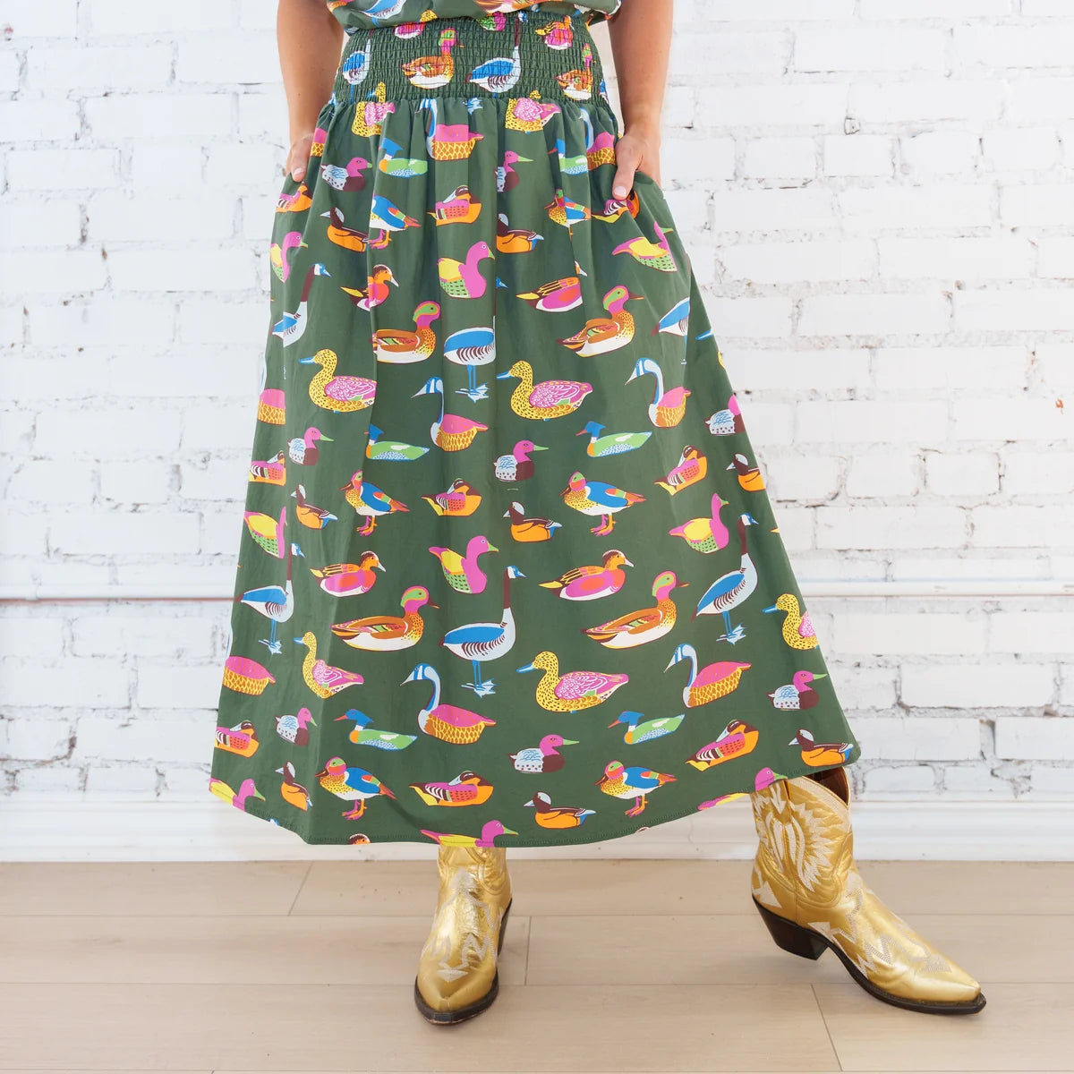 Caryn Lawn Sutton Duck Skirt Olive