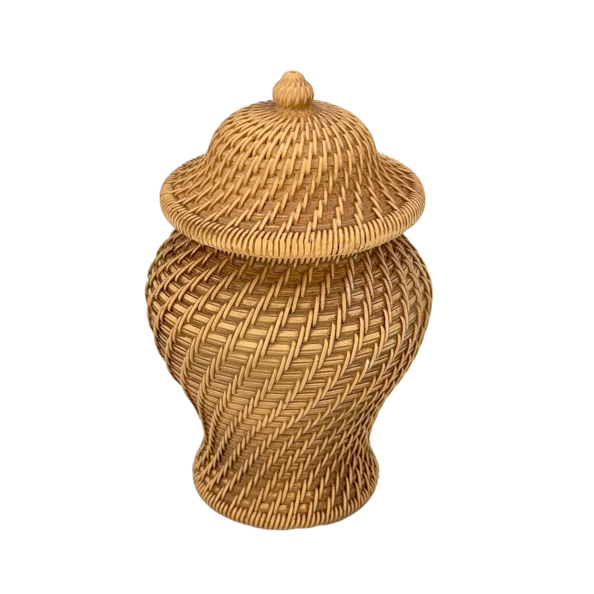 8" Ceramic Wicker Jar