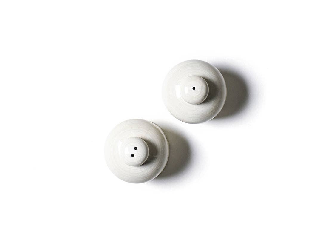 Signature White Ruffle Salt and Pepper Shaker Set