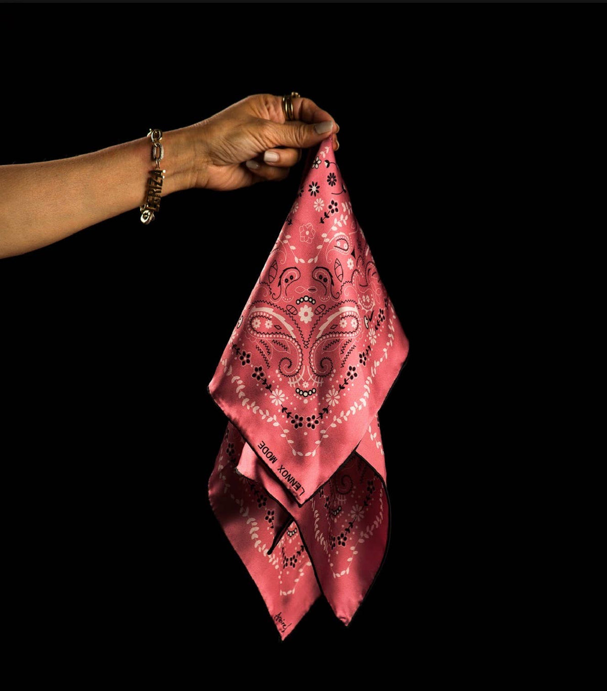 Mulberry Silk Paisley Bandana -Double-Sided Scarf