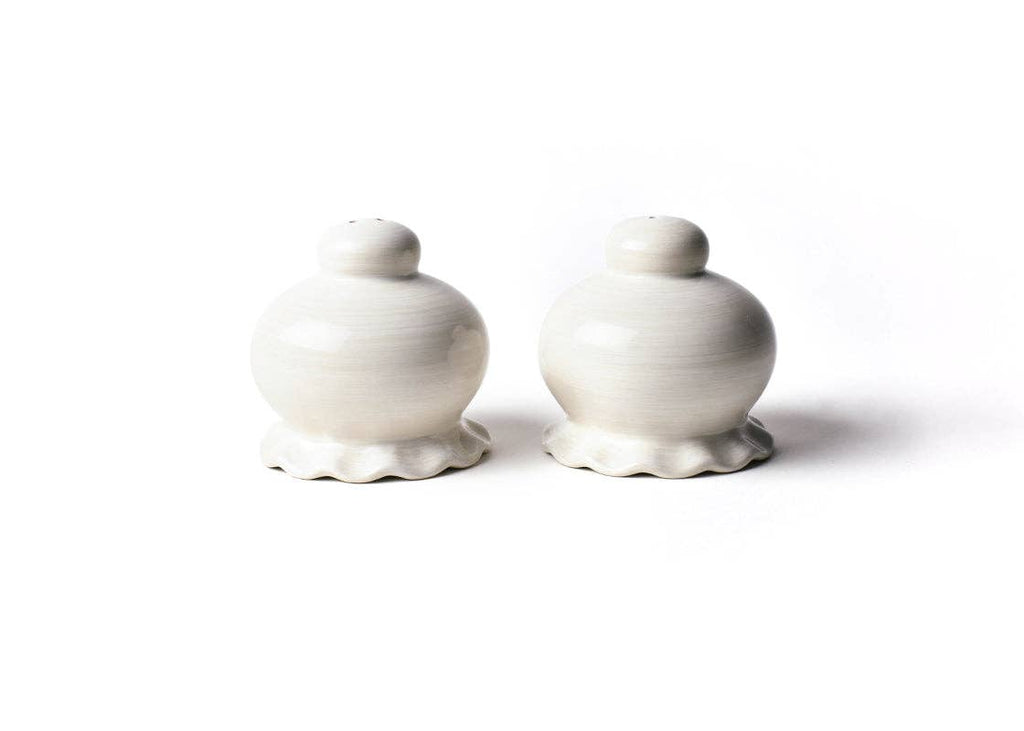 Signature White Ruffle Salt and Pepper Shaker Set