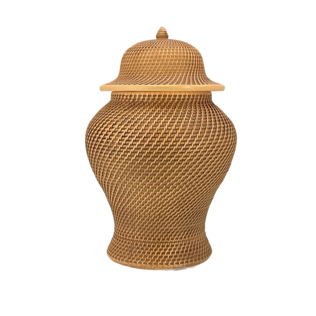 12" Ceramic Wicker Jar