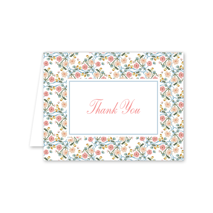 Cottagecore Florals Border Thank You: Single Card