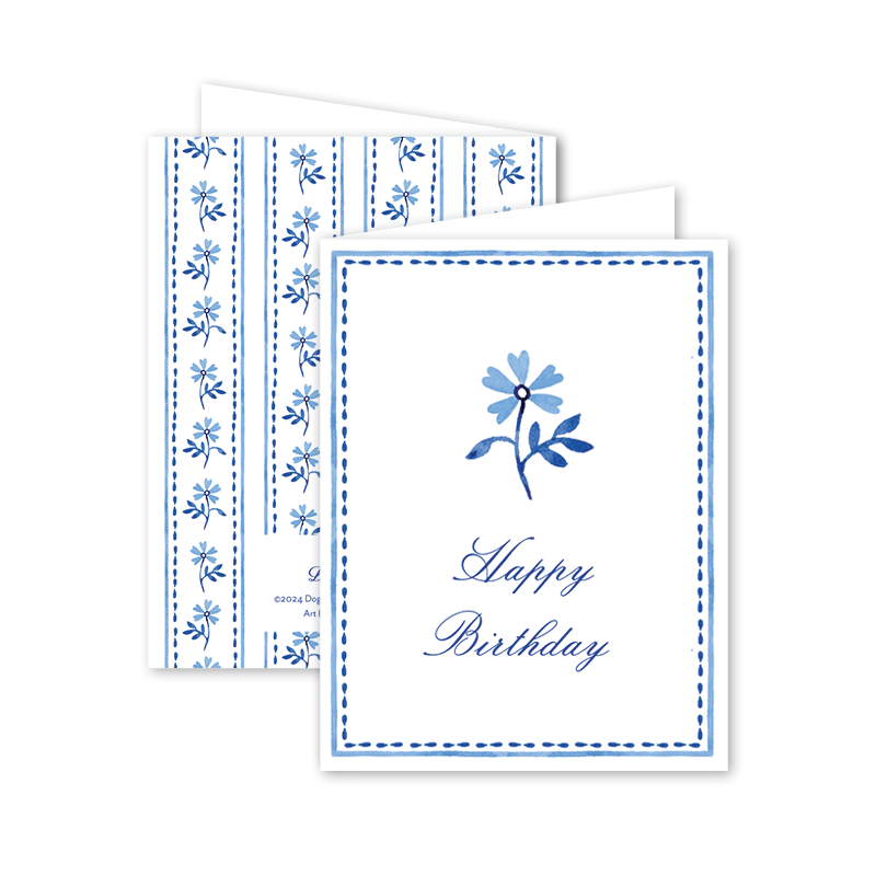 Cerulean Spring Blossom Birthday: Single Card