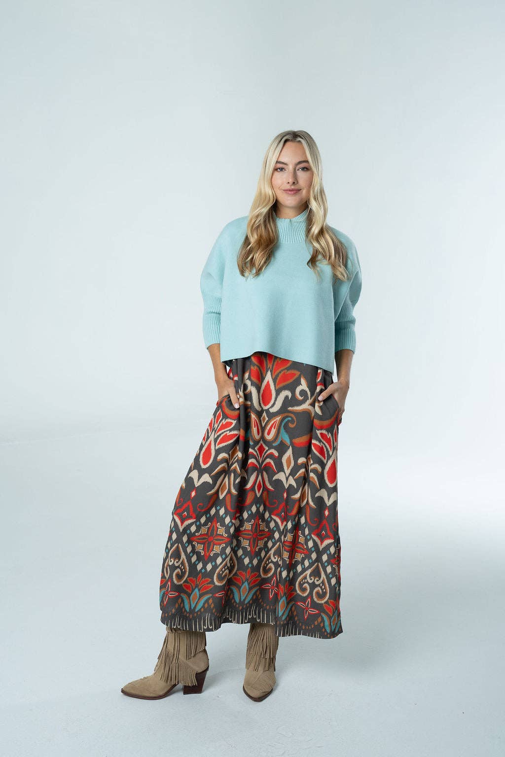 Turquoise Sophia Oversized One Size Sweater