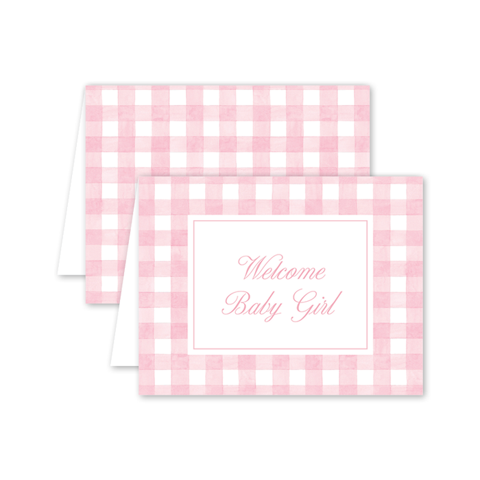 Gingham Baby Pink: Single Card