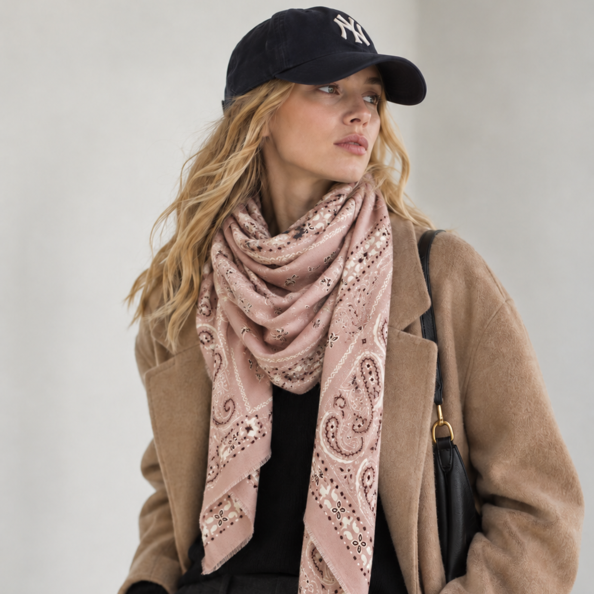 Deep Burgundy Oversized Bandana Scarf