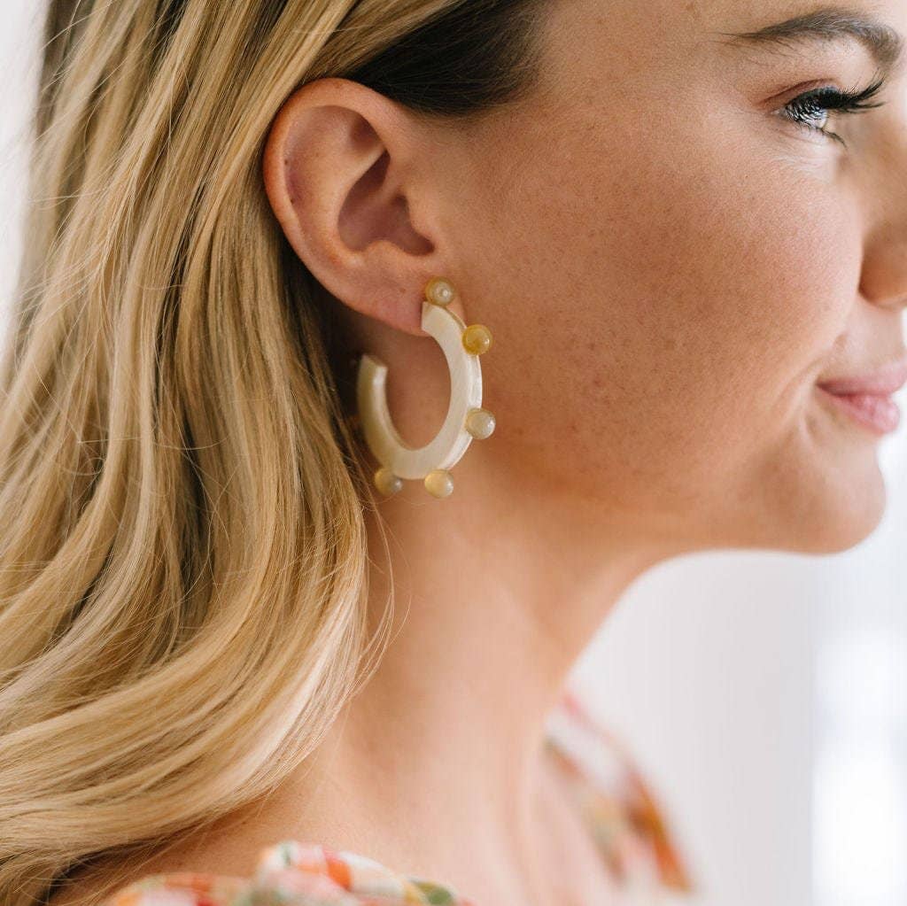 Natural Bead Hoops