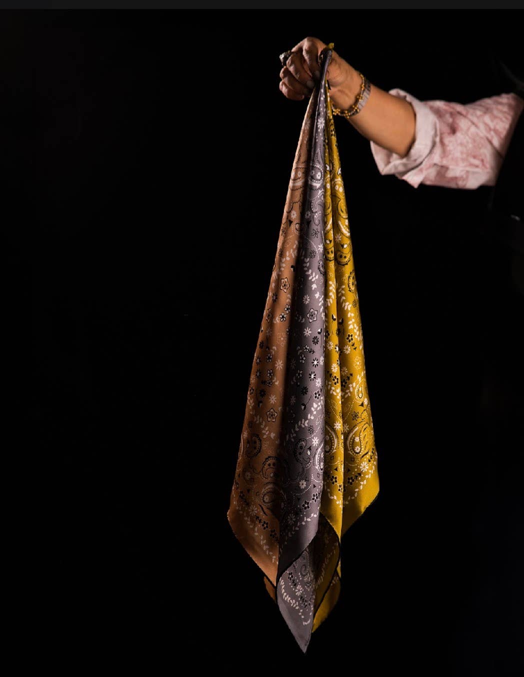 Mulberry Silk Paisley Bandana -Double-Sided Scarf