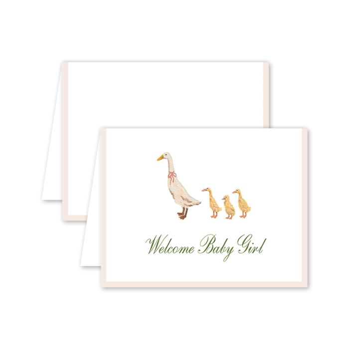 Cottagecore Pink Duckling Baby: Single Card