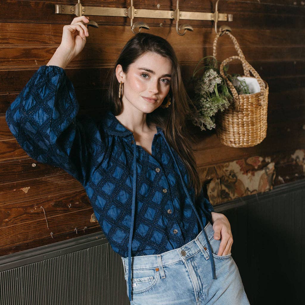 Denim Eyelet Willa Top