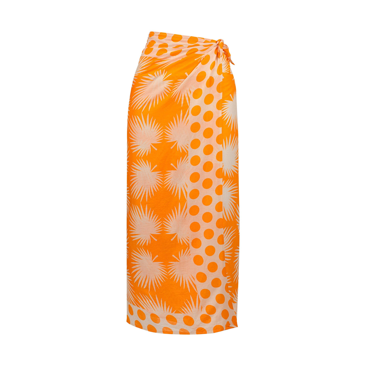 Gold Palm Geo with Gold Dot Sarong: One Size