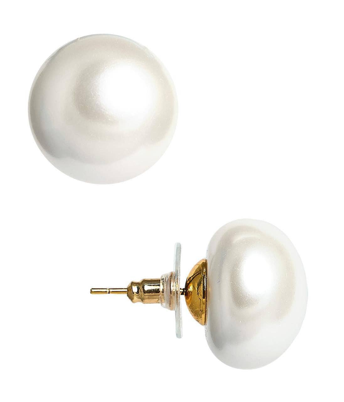 18mm Clip-On Pearl Studs