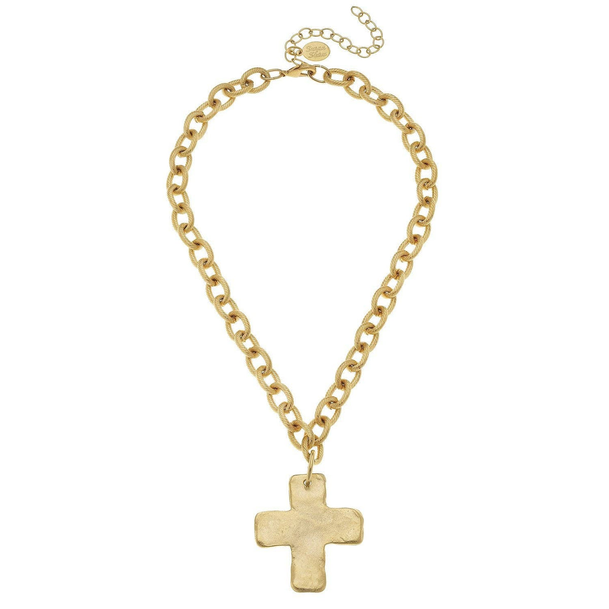 Solid Cross Necklace: Gold